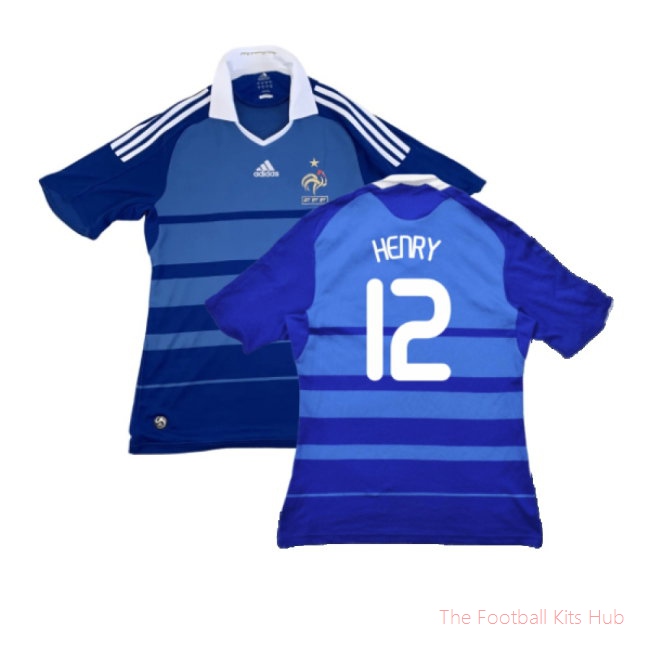 France 2008-09 Home Shirt (L) (Very Good) (Henry 12)-UniFootball Store